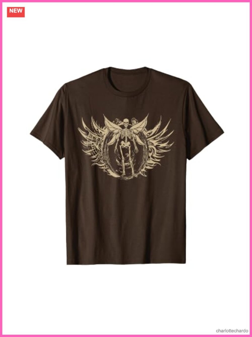 Fairycore Gothic Fairy Wings Skeleton Grunge T-Shirt